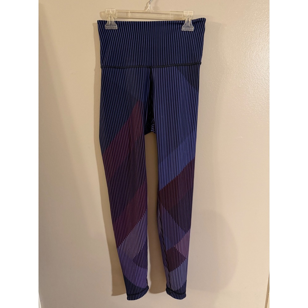Peloton x WITH Wear It To Heart Striped Sports Bra L and Leggings S Set Purple - Picture 3 of 9